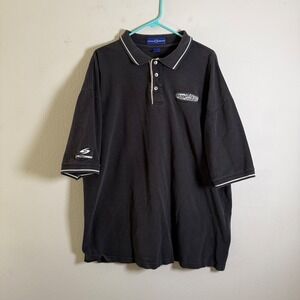 Crystal Springs Surftech Polo Shirt Mens XXL Black Cotton Short‎ Sleeve Surfing